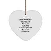 Athletic Trainer Gifts, Funny Heart Ornament, 'I'm An Athletic Trainer...' - Gifts from Friends, Coworkers, or Family for Christmas - Image 1